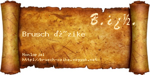 Brusch Őzike névjegykártya